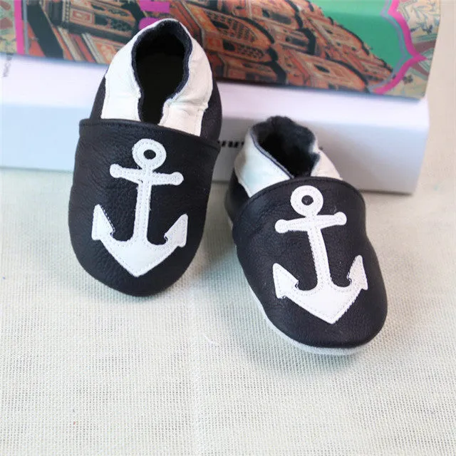 100% Genuine Cow Leather Baby Moccasins Cartoon Pattern Soft Soled Baby Boy Shoes Girl Newborn Infant Crib Shoes First Walkers