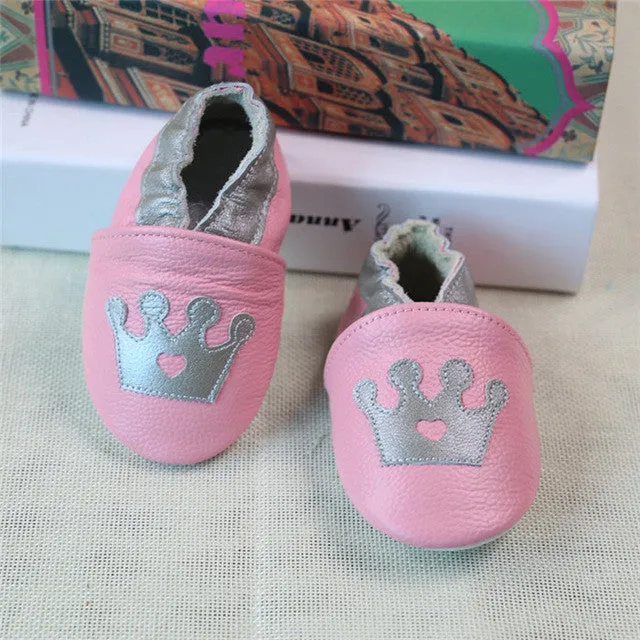 100% Genuine Cow Leather Baby Moccasins Cartoon Pattern Soft Soled Baby Boy Shoes Girl Newborn Infant Crib Shoes First Walkers