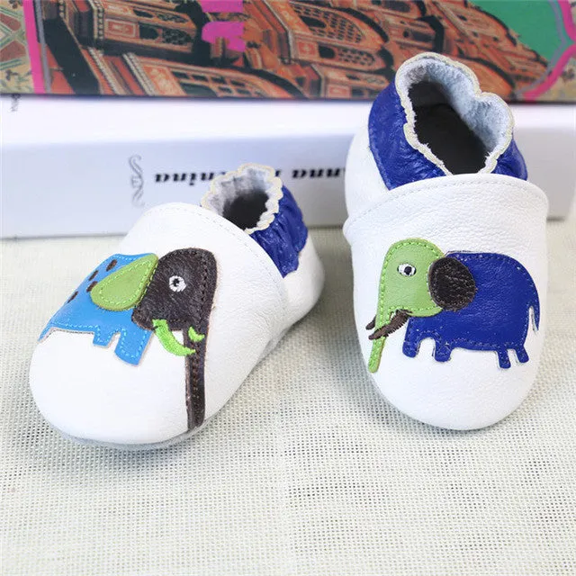 100% Genuine Cow Leather Baby Moccasins Cartoon Pattern Soft Soled Baby Boy Shoes Girl Newborn Infant Crib Shoes First Walkers