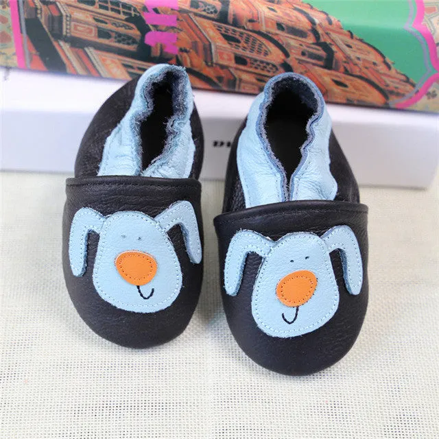 100% Genuine Cow Leather Baby Moccasins Cartoon Pattern Soft Soled Baby Boy Shoes Girl Newborn Infant Crib Shoes First Walkers