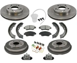 10pc F Rotors Rear Drums Brake Pads Shoes Spring Kit for Honda Hybrid 1.3L 06-10