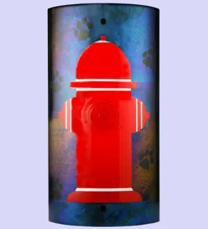 12"W Metro Fusion Fire Hydrant Fused Glass Wall Sconce