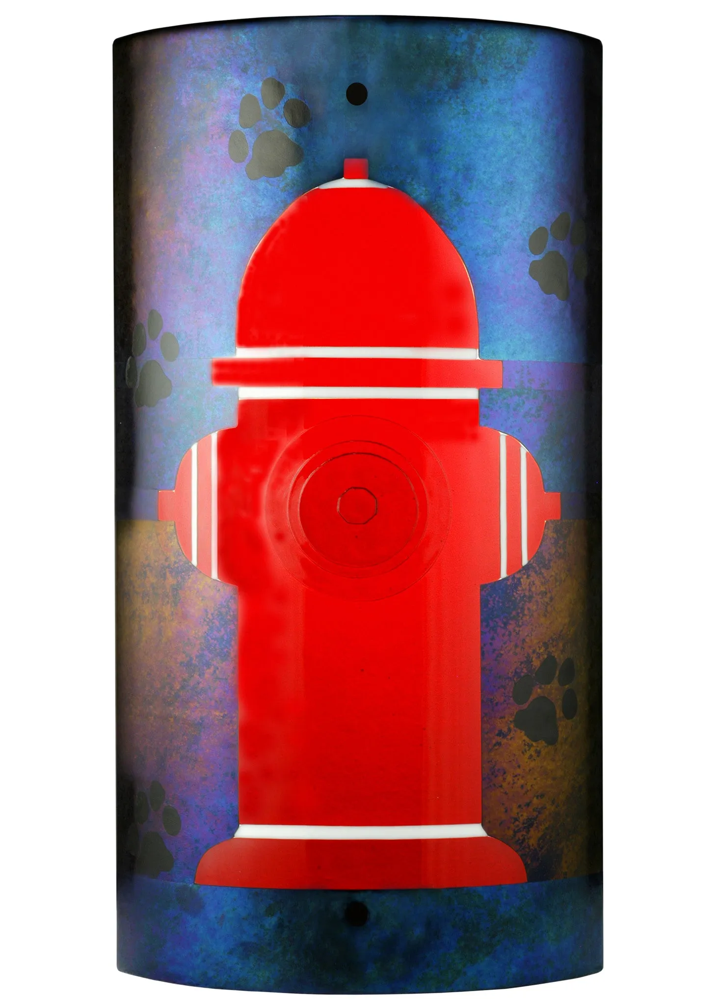 12"W Metro Fusion Fire Hydrant Fused Glass Wall Sconce