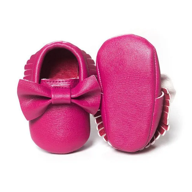 18-colors Handmade Fashion Tassels Baby Moccasin Newborn Shoes Soft Bottom Infants Crib Shoes PU leather Prewalkers