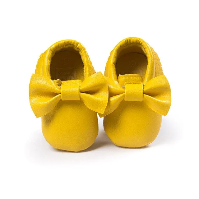 18-colors Handmade Fashion Tassels Baby Moccasin Newborn Shoes Soft Bottom Infants Crib Shoes PU leather Prewalkers