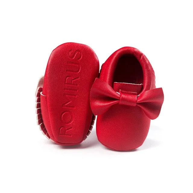 18-colors Handmade Fashion Tassels Baby Moccasin Newborn Shoes Soft Bottom Infants Crib Shoes PU leather Prewalkers