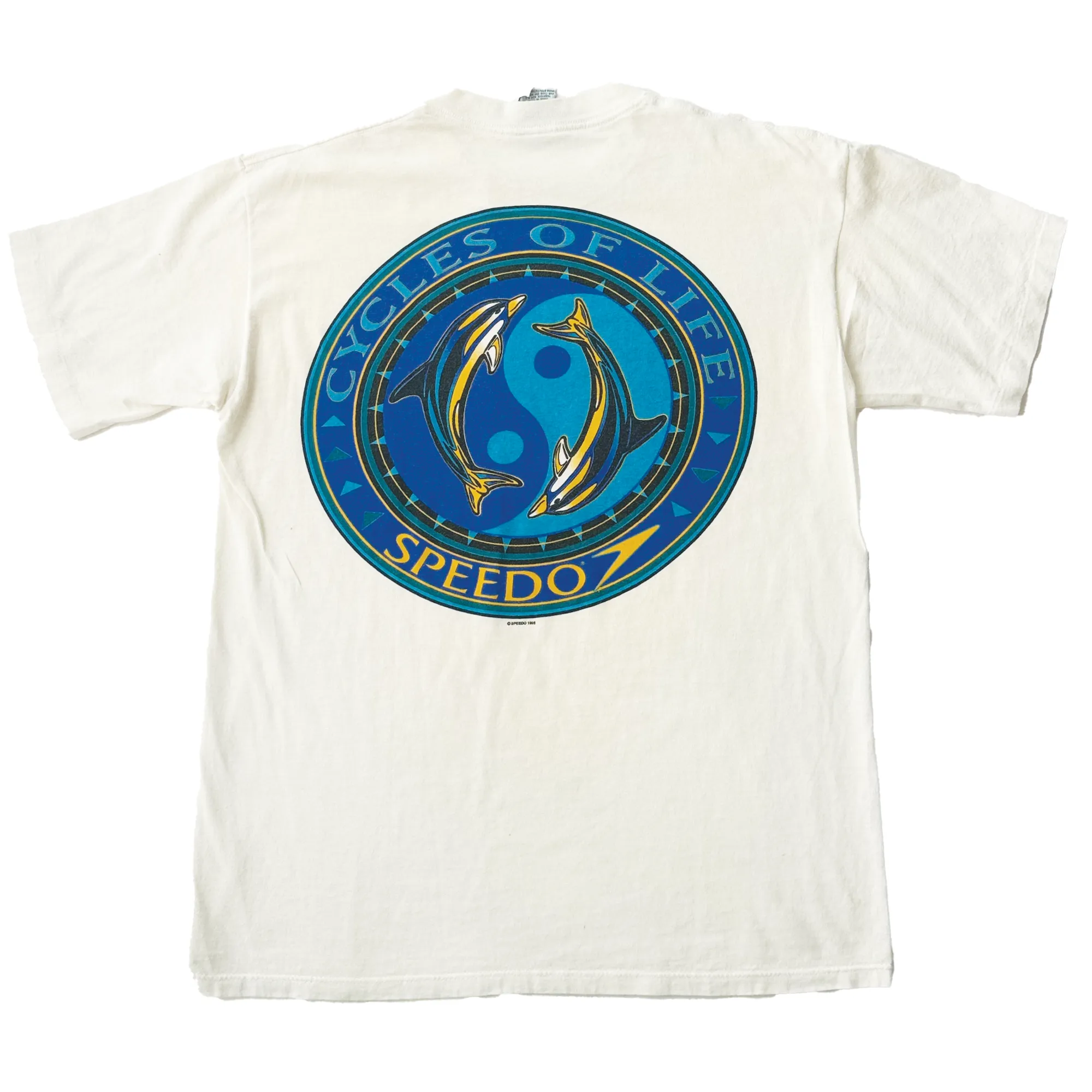 1995 Vintage White "Recycle Life" Speedo Tee