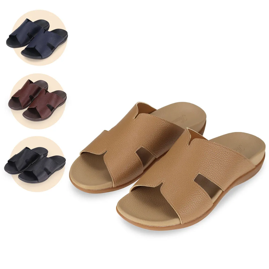 [20% off at cart] Men Classic H-Strap Leather Sandals