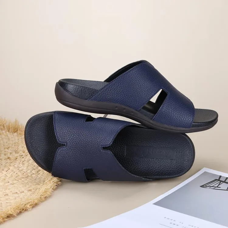 [20% off at cart] Men Classic H-Strap Leather Sandals