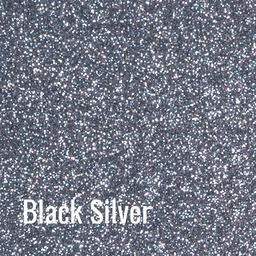 20" Black Silver Siser Glitter Heat Transfer Vinyl (HTV)