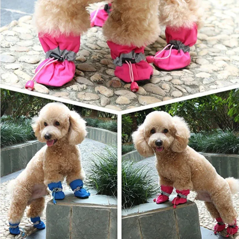 4pcs/set Waterproof dog/cat waterproof boots**Pet Supplies*