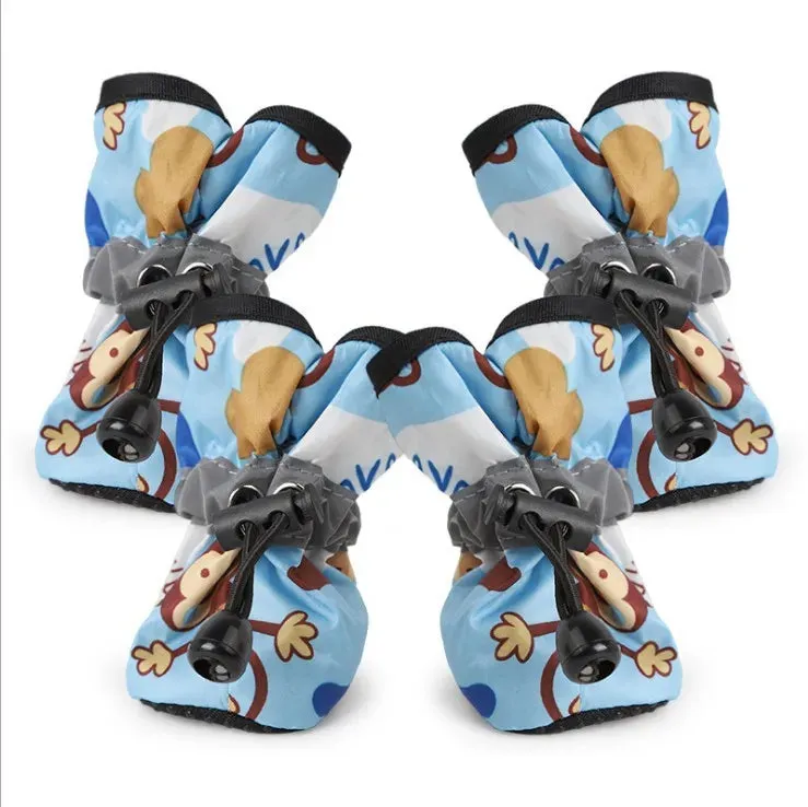 4pcs/set Waterproof dog/cat waterproof boots**Pet Supplies*