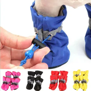 4pcs/set Waterproof dog/cat waterproof boots**Pet Supplies*