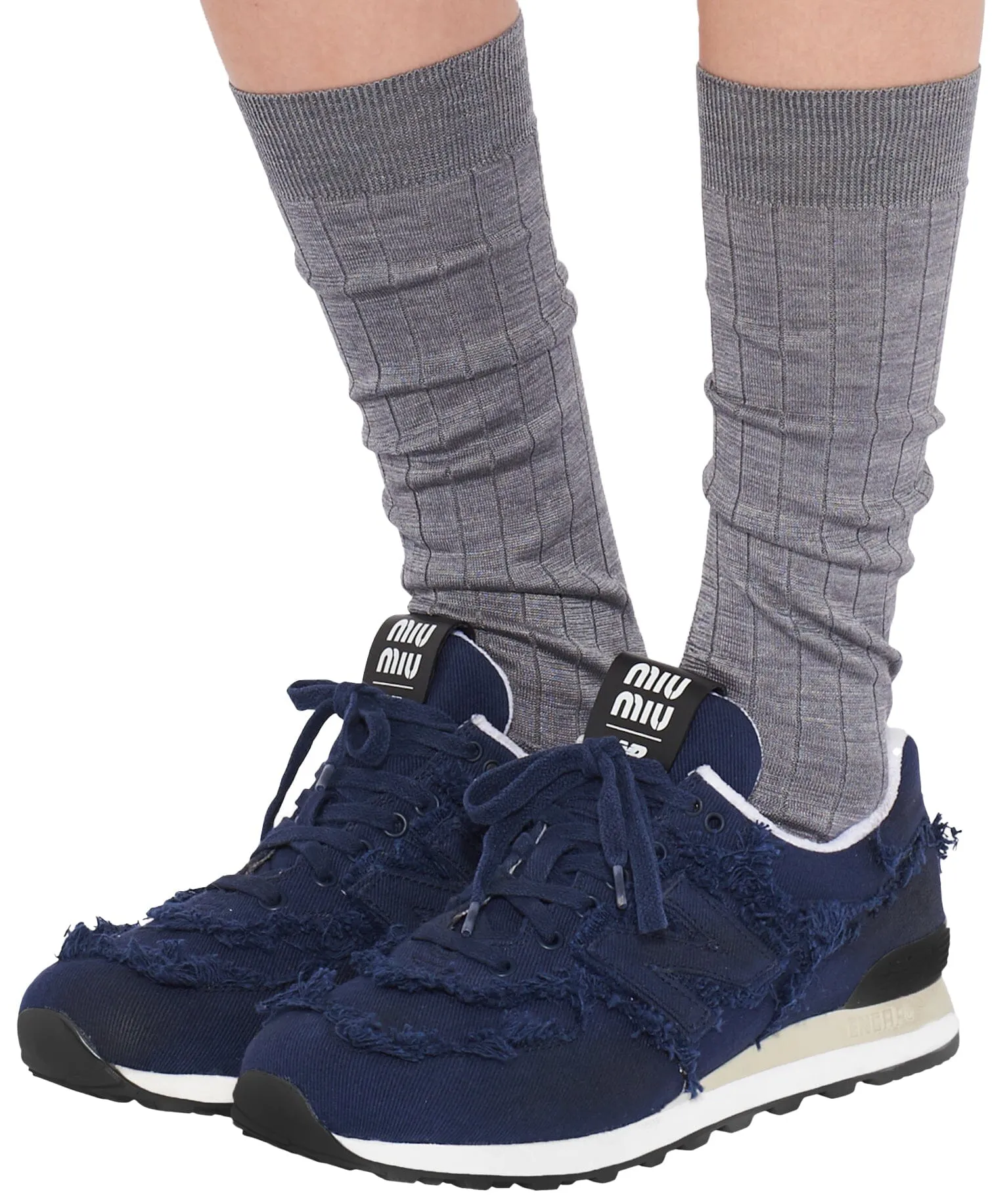 574 New Balance x Miu Miu denim sneakers