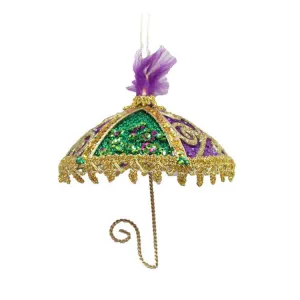 5" Umbrella Ornament, Mardi Gras