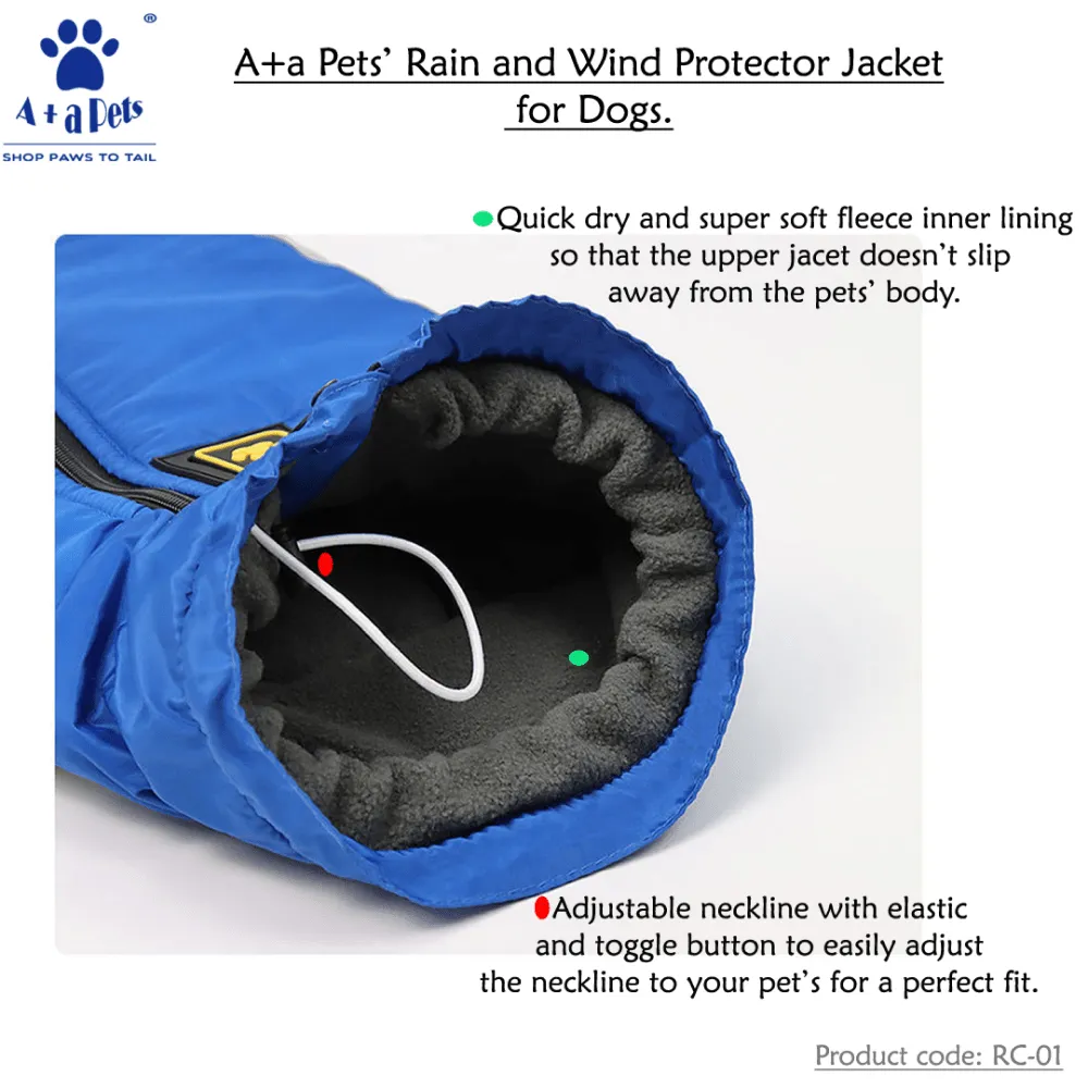 A Plus A Pets Luxurious Rain & Wind Protector Jacket for Dogs (Pink)