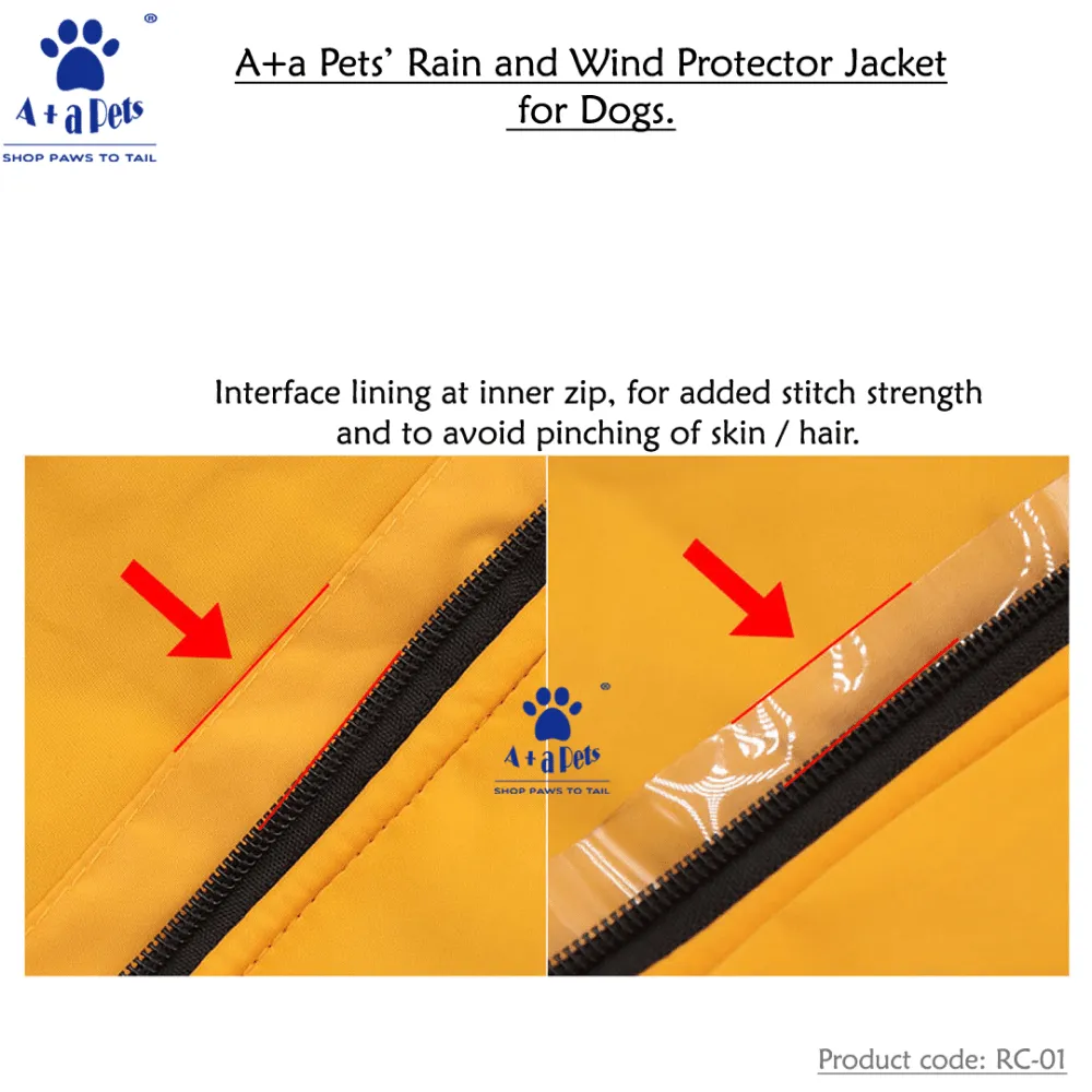 A Plus A Pets Luxurious Rain & Wind Protector Jacket for Dogs (Red)