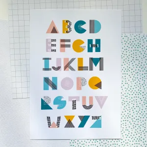 Abstract Alphabet A4 print