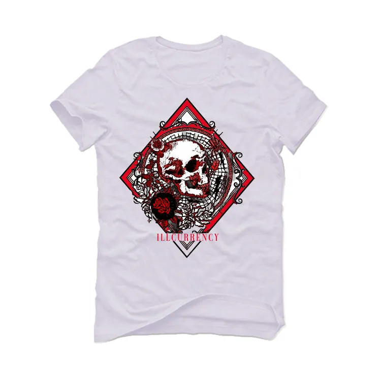 Air Jordan 4 Red Cement - White T-Shirt (Illcurrency skull)