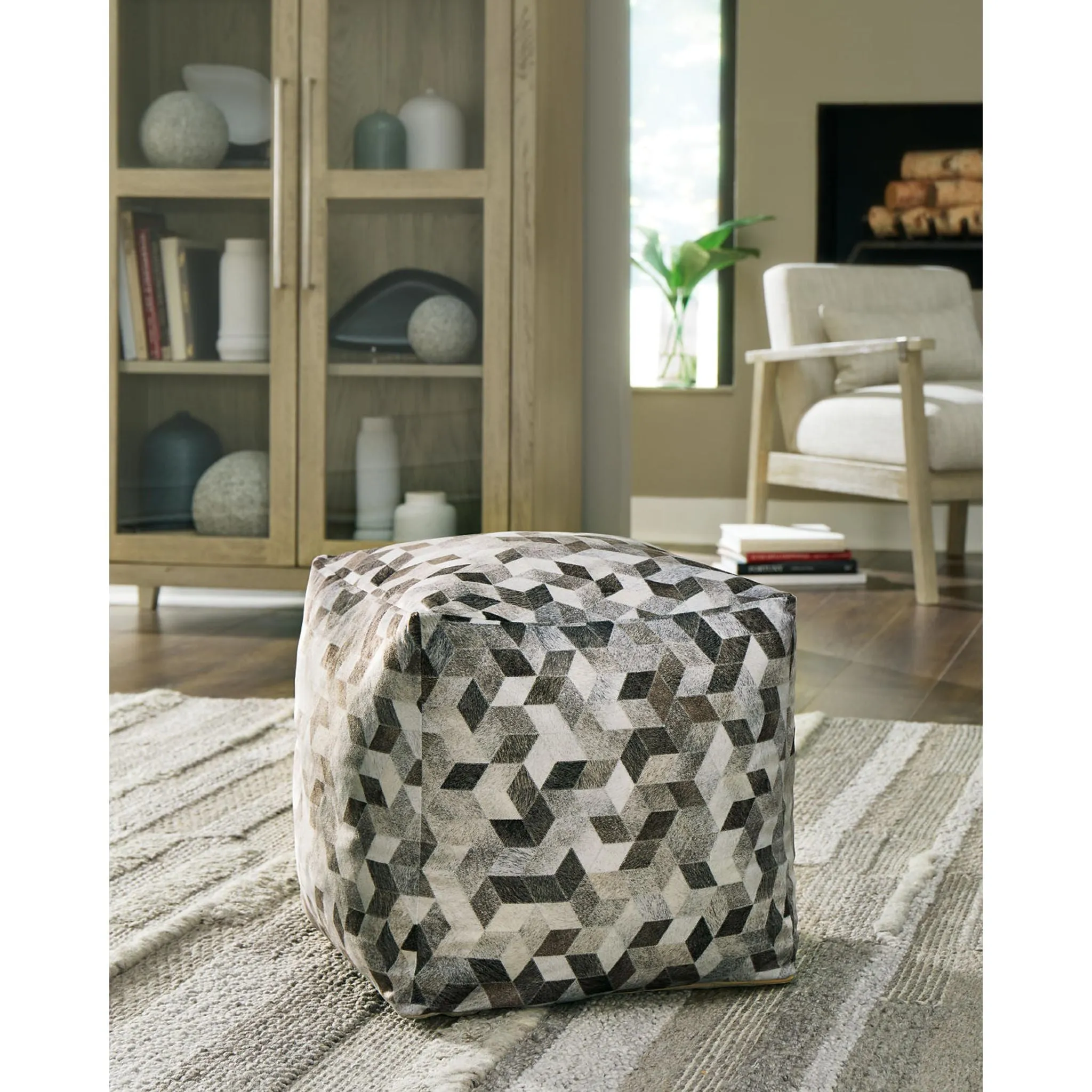 Albermarle Pouf - Gray/Brown