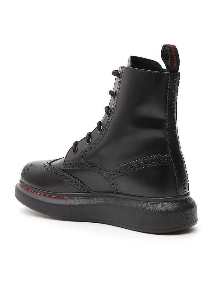 Alexander McQueen Hybrid Lace Up Ankle Boots