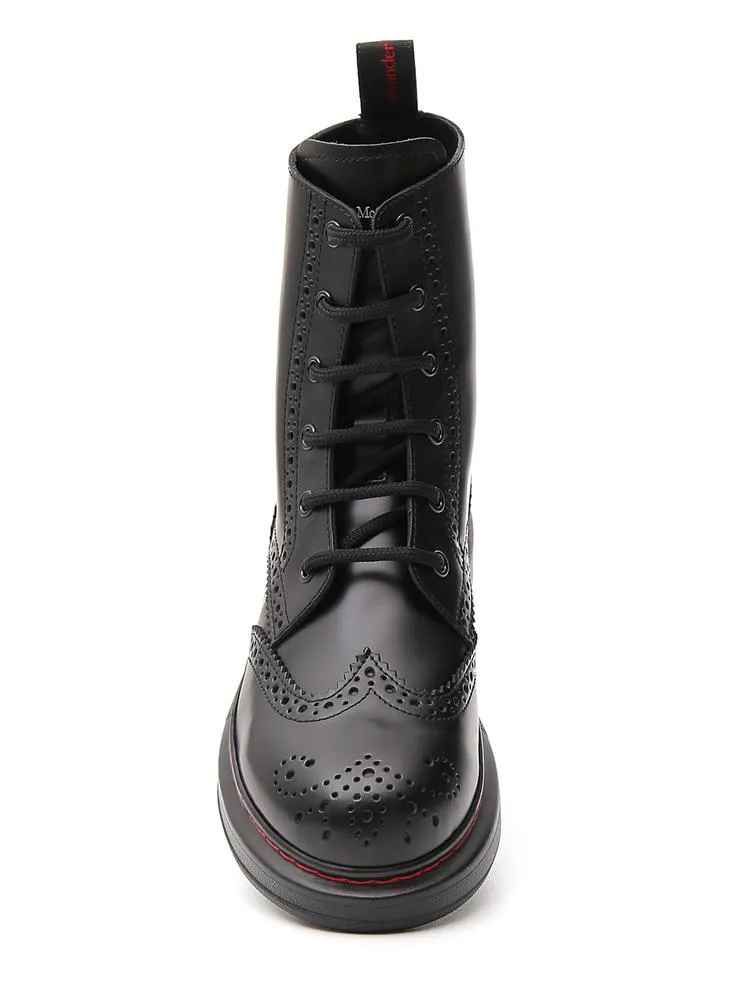 Alexander McQueen Hybrid Lace Up Ankle Boots