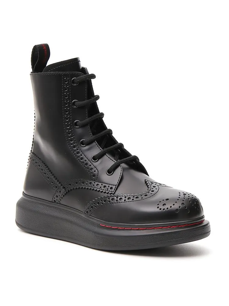 Alexander McQueen Hybrid Lace Up Ankle Boots