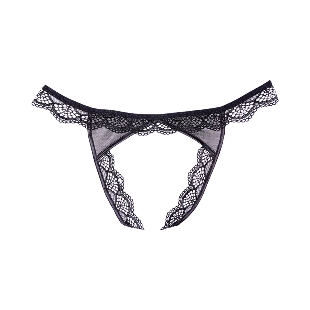 Allure Adore Peach-y Panty Black O/S