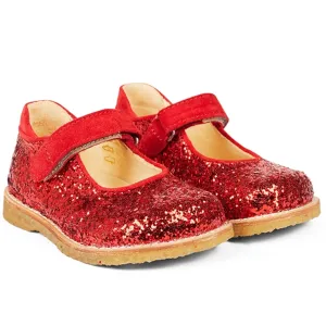 Angulus Starter Mary Janes With Velcro Red/Red Glitter