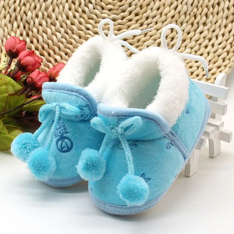 Baby Bowknot Warm Soft Sole Crib Shoes