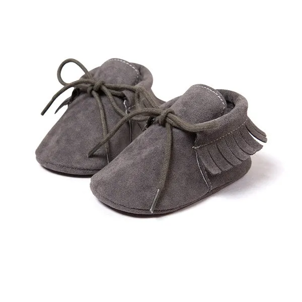 Baby Boy Girl Moccasins Moccs Shoes First Walkers Bebe Fringe Soft Soled Non-slip Footwear Crib Shoes PU Suede Leather Newborn