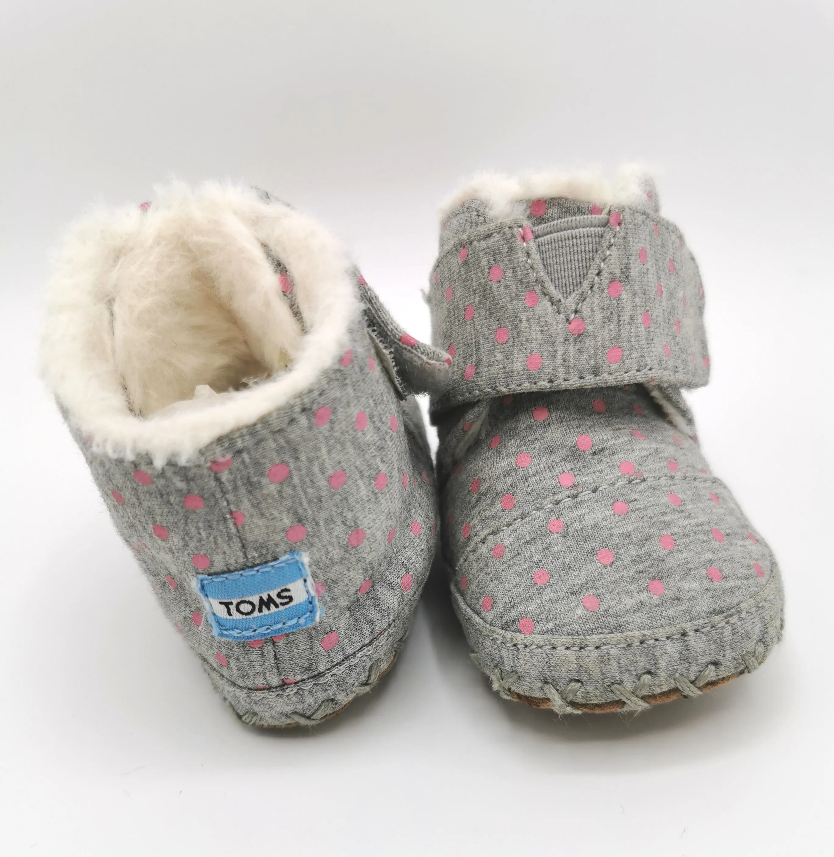 BABY GIRL SIZE 2 (0/6 MONTHS) - TOMS, Soft Fall / Winter Crib Booties EUC B19