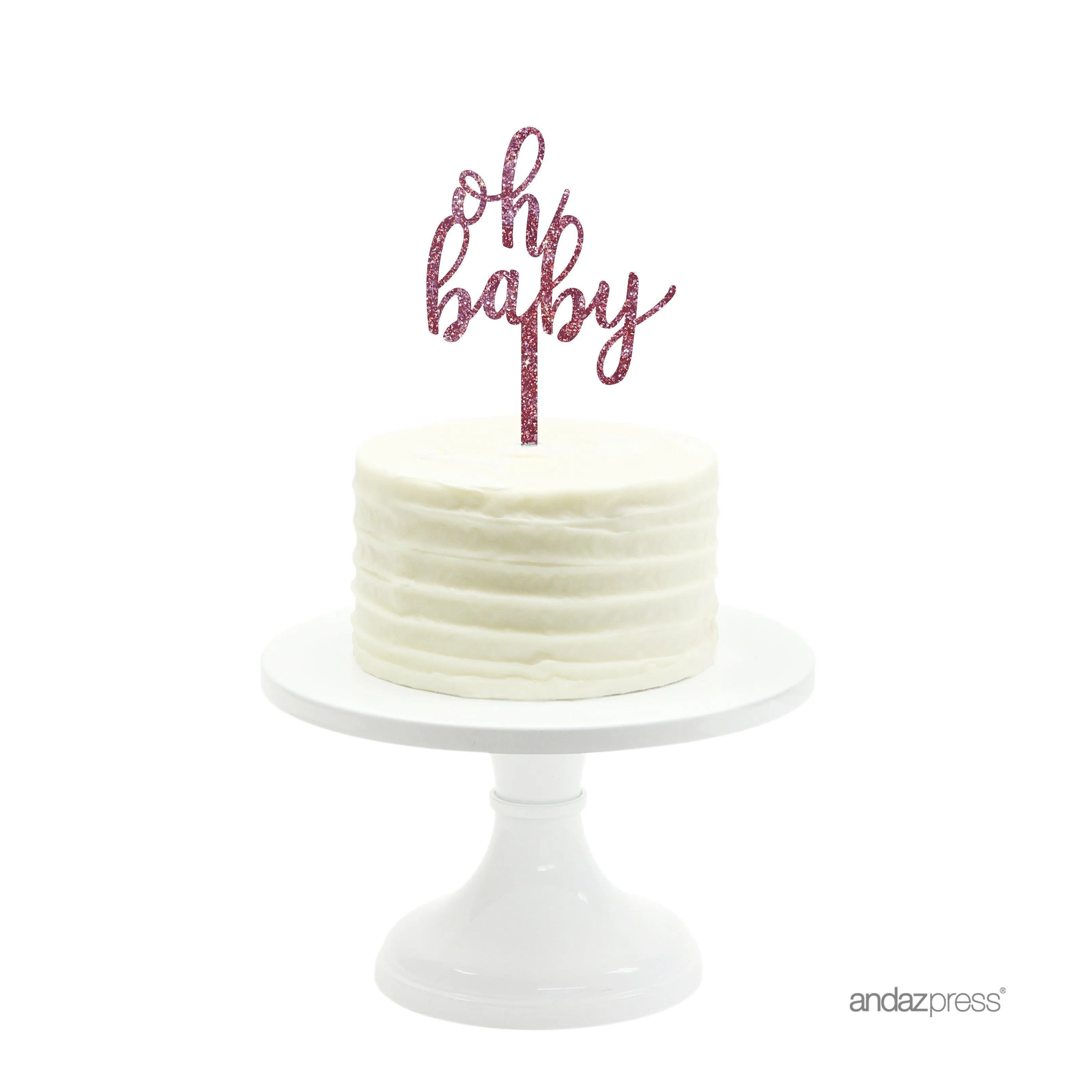 Baby Shower Oh Baby Glitter Acrylic Cake Toppers