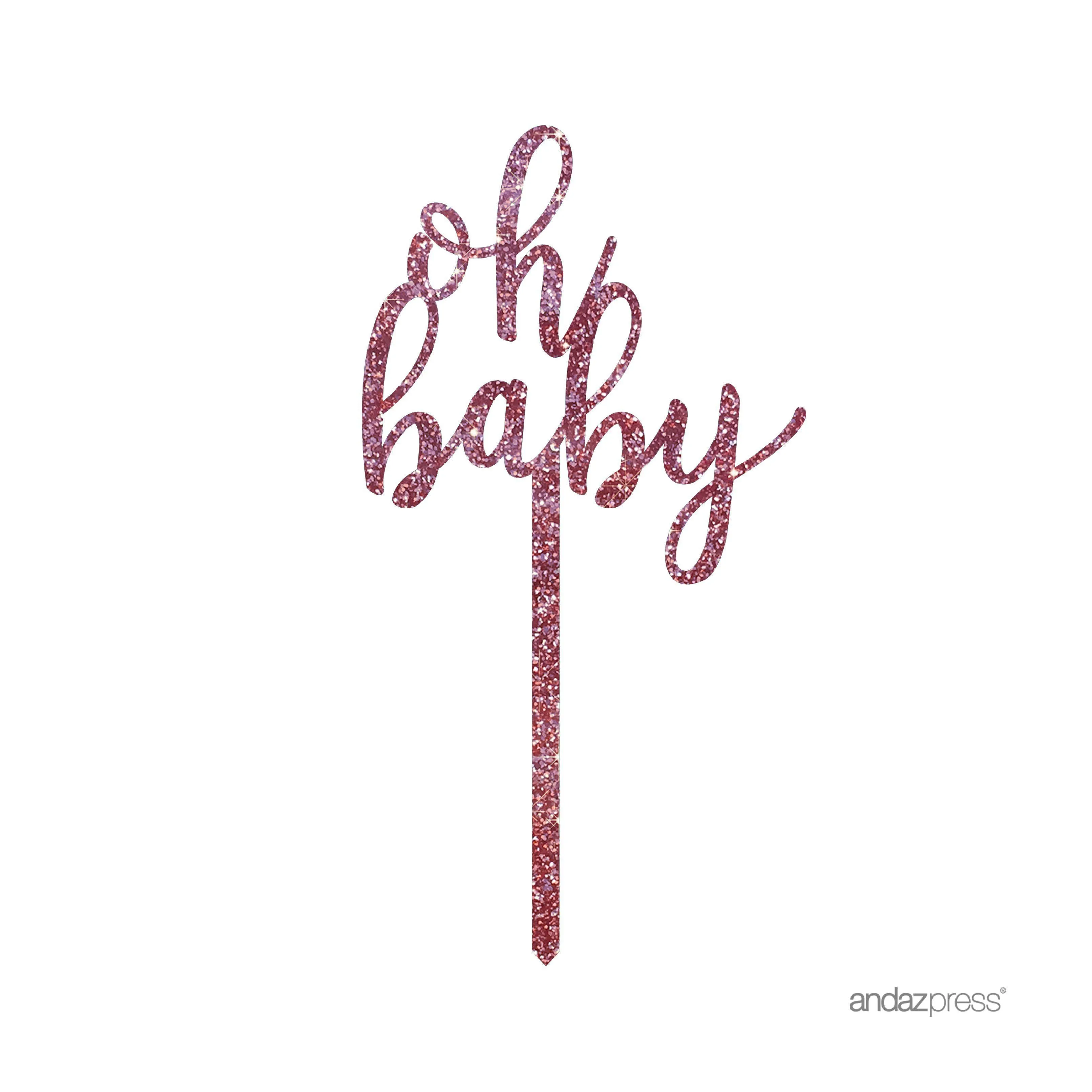 Baby Shower Oh Baby Glitter Acrylic Cake Toppers