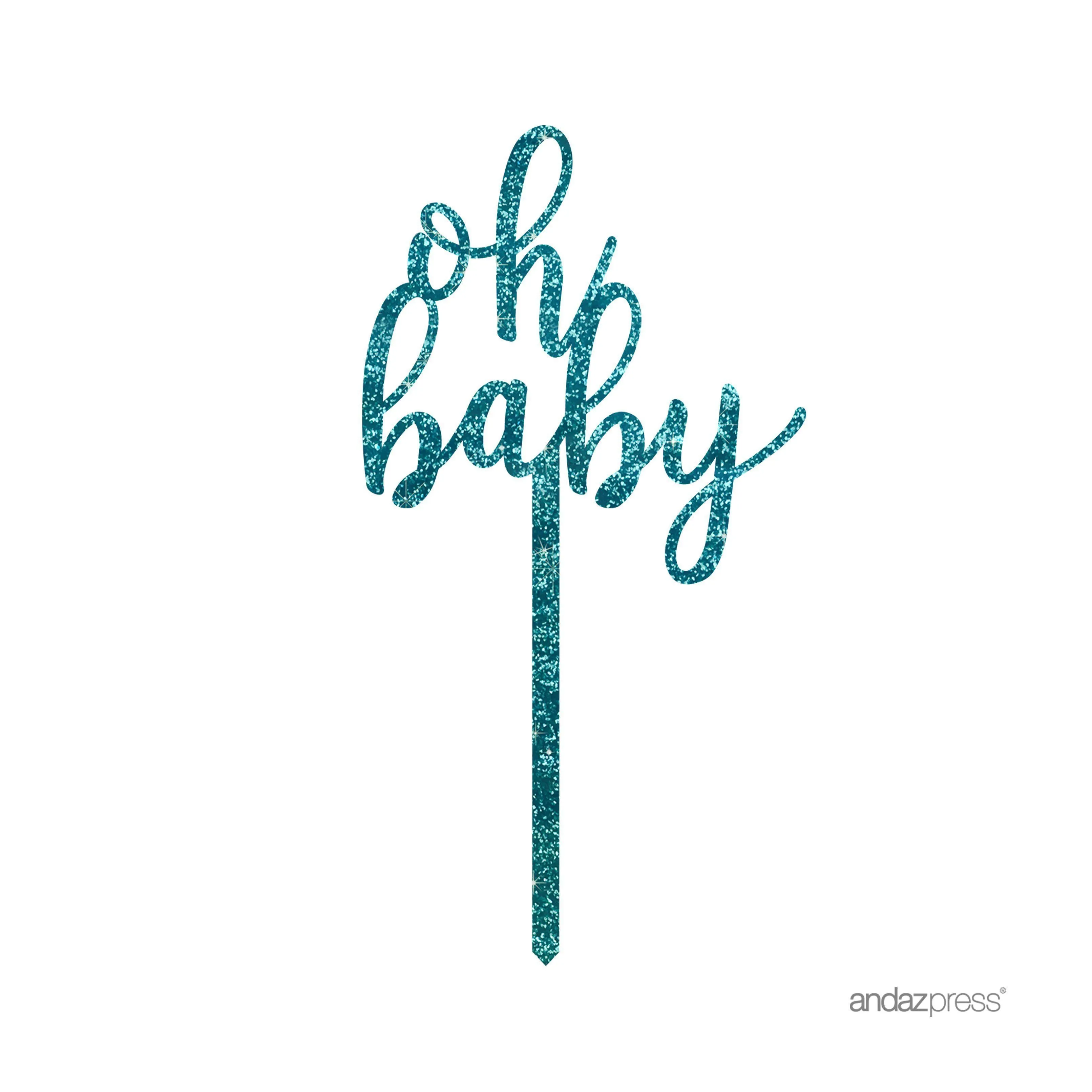 Baby Shower Oh Baby Glitter Acrylic Cake Toppers