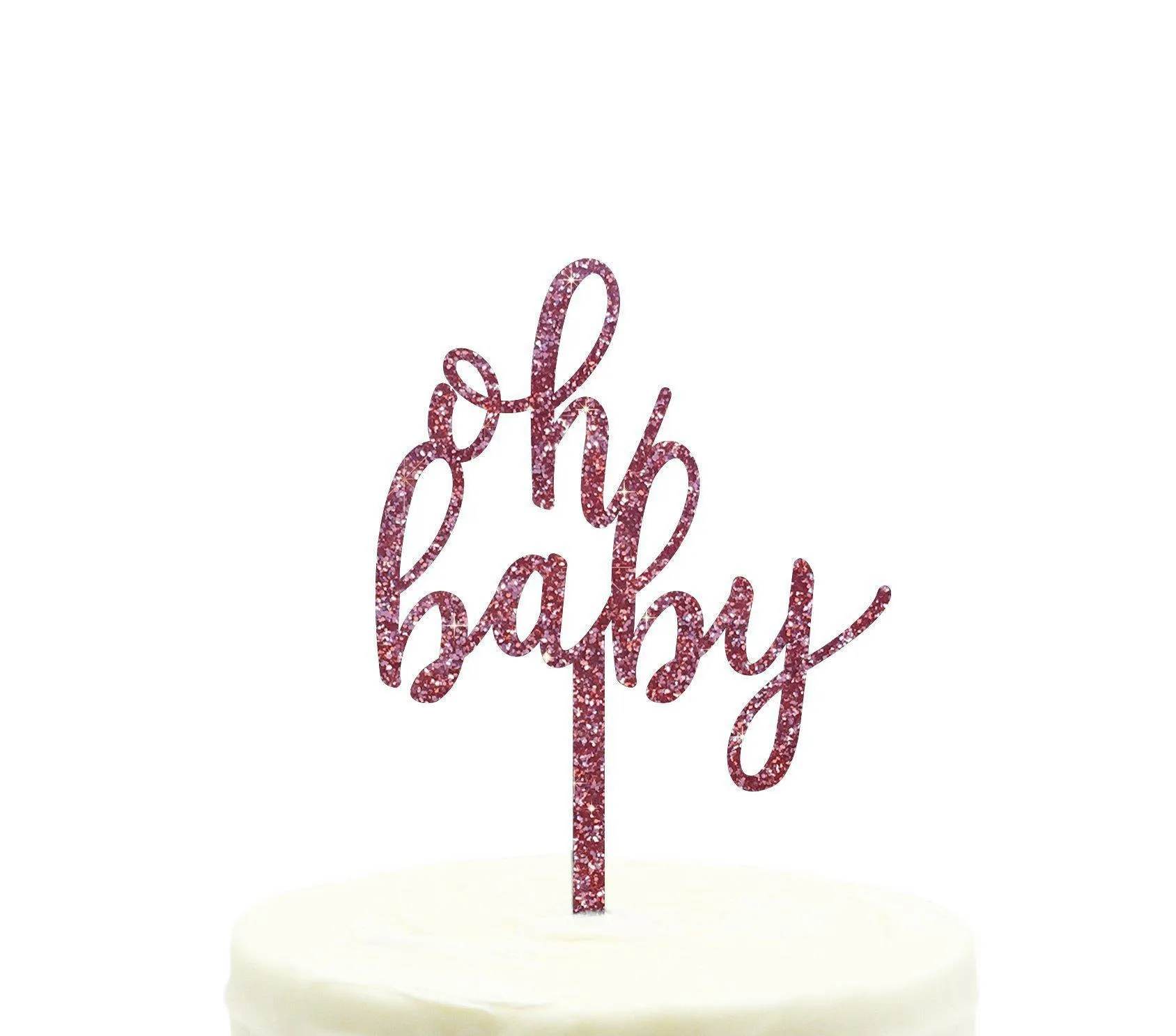 Baby Shower Oh Baby Glitter Acrylic Cake Toppers