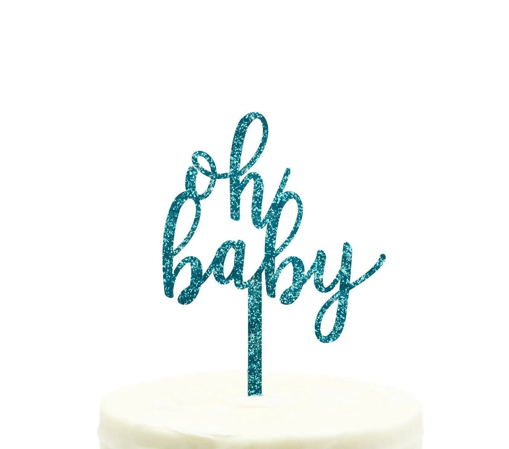 Baby Shower Oh Baby Glitter Acrylic Cake Toppers