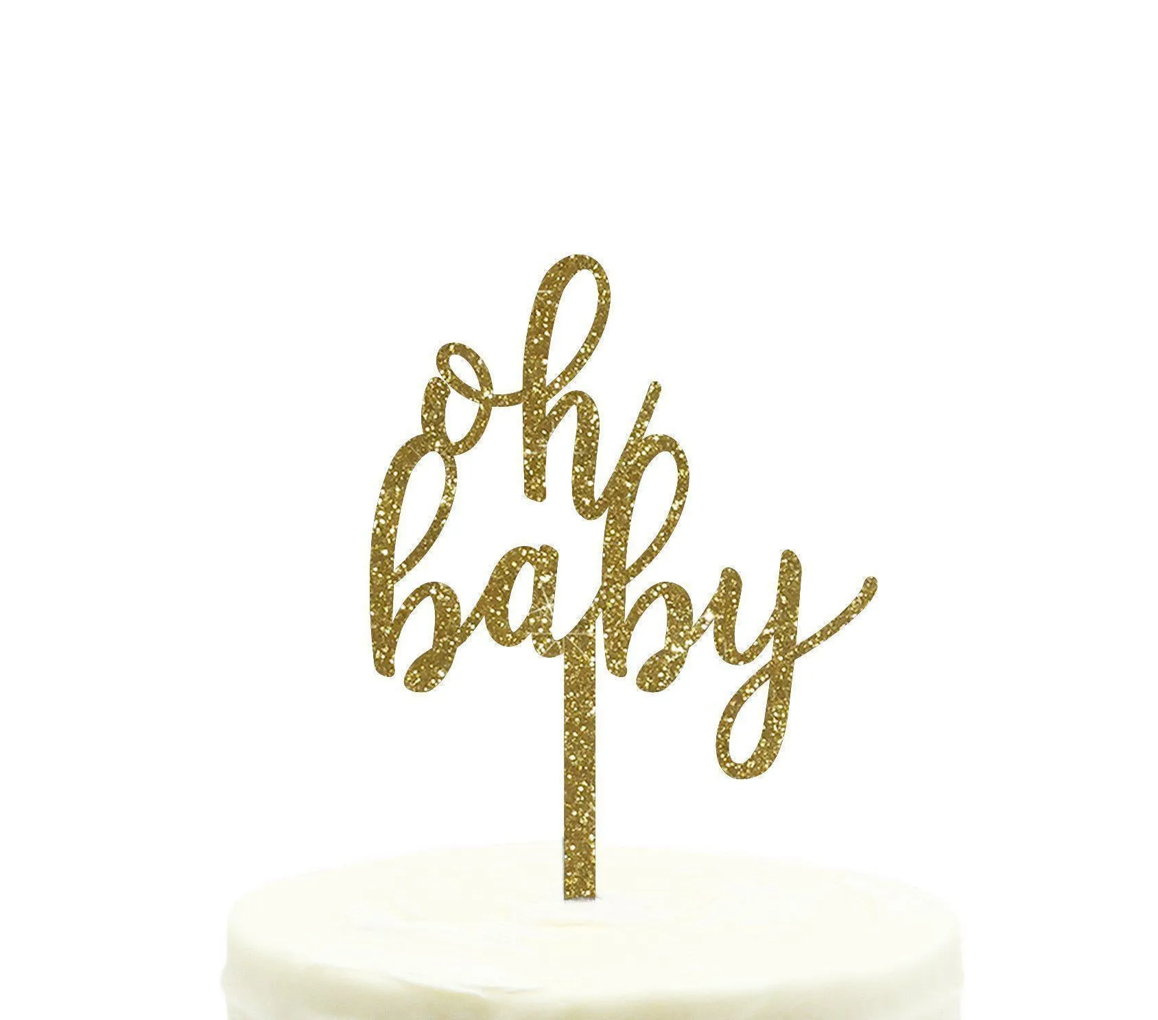 Baby Shower Oh Baby Glitter Acrylic Cake Toppers