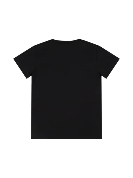 Balmain   Glitter logo cotton jersey t-shirt 