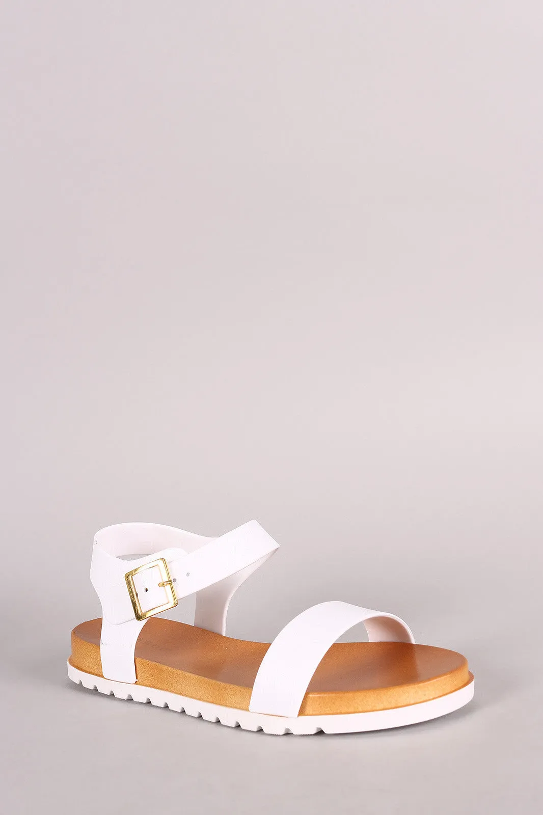 Bamboo Jelly Ankle Strap Footbed Sandal