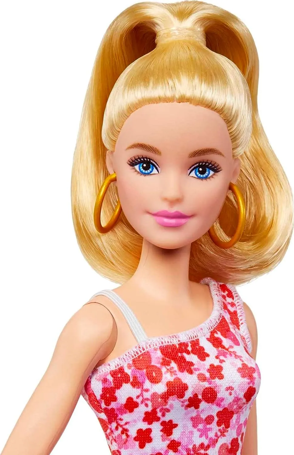 Barbie Fashionistas Doll with Blond Ponytail And Floral Dress #205 for Kids Ages 3  (HJT02)