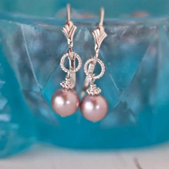 Beautiful Pearl Lever Back Earrings