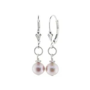 Beautiful Pearl Lever Back Earrings