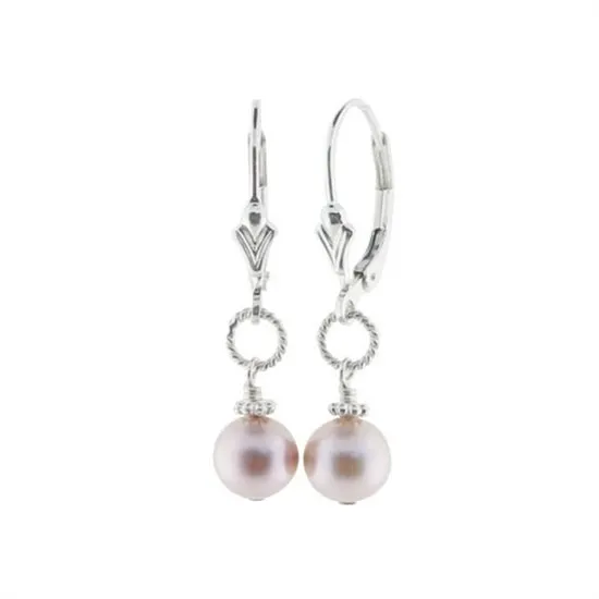 Beautiful Pearl Lever Back Earrings