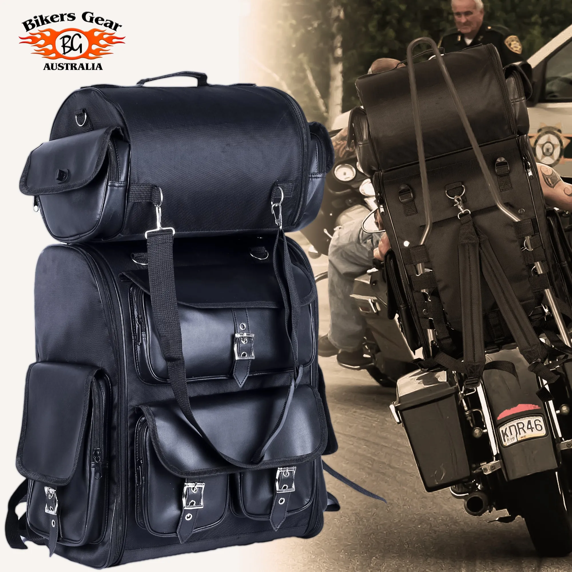 BGA Hunter 2PC Motorcycle Sissy bar Bag