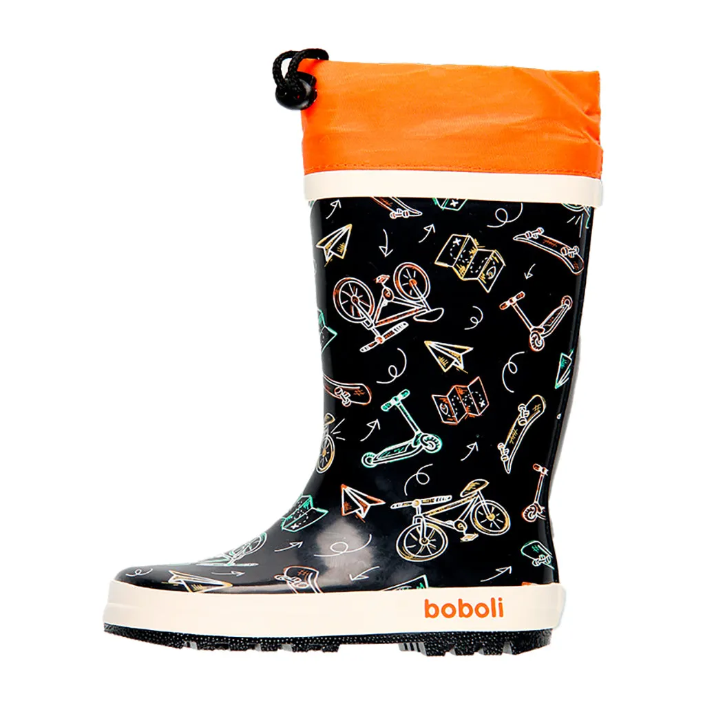 Black Playground Rain Boots