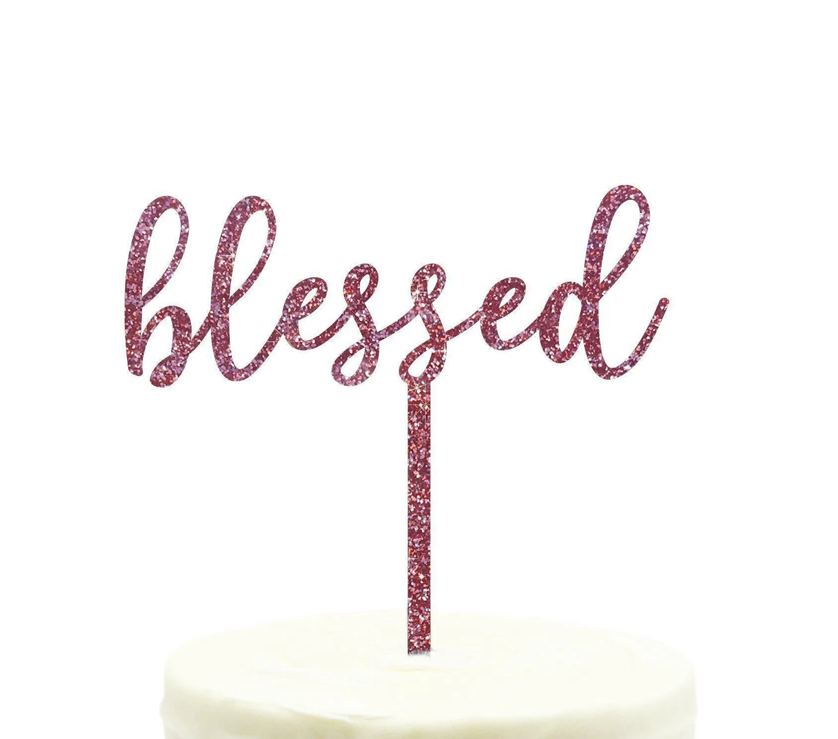 Blessed Baptism Glitter Acrylic Cake Toppers