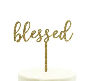 Blessed Baptism Glitter Acrylic Cake Toppers