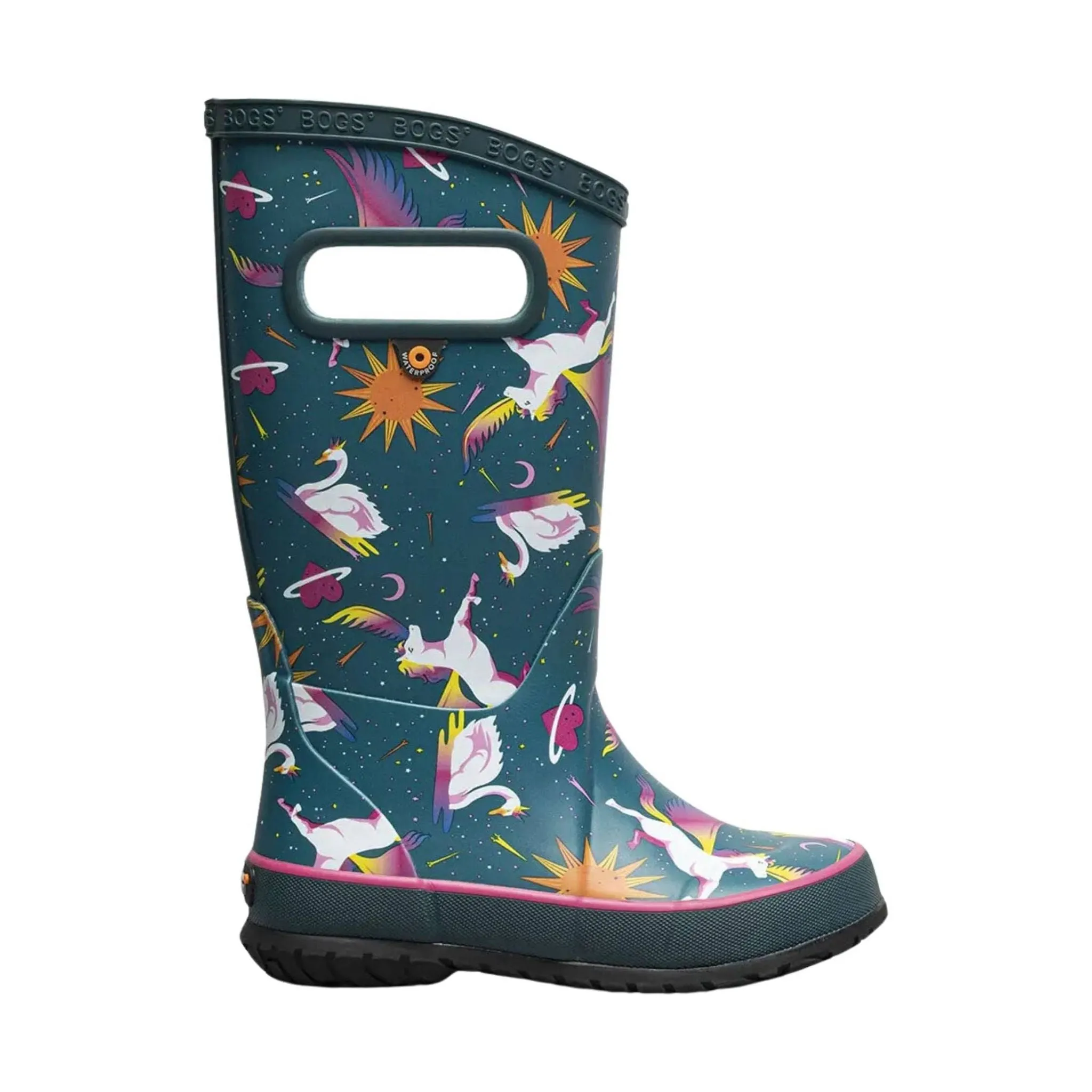 Bogs Kids' Unicorn Swan Rain Boots - Teal Multi