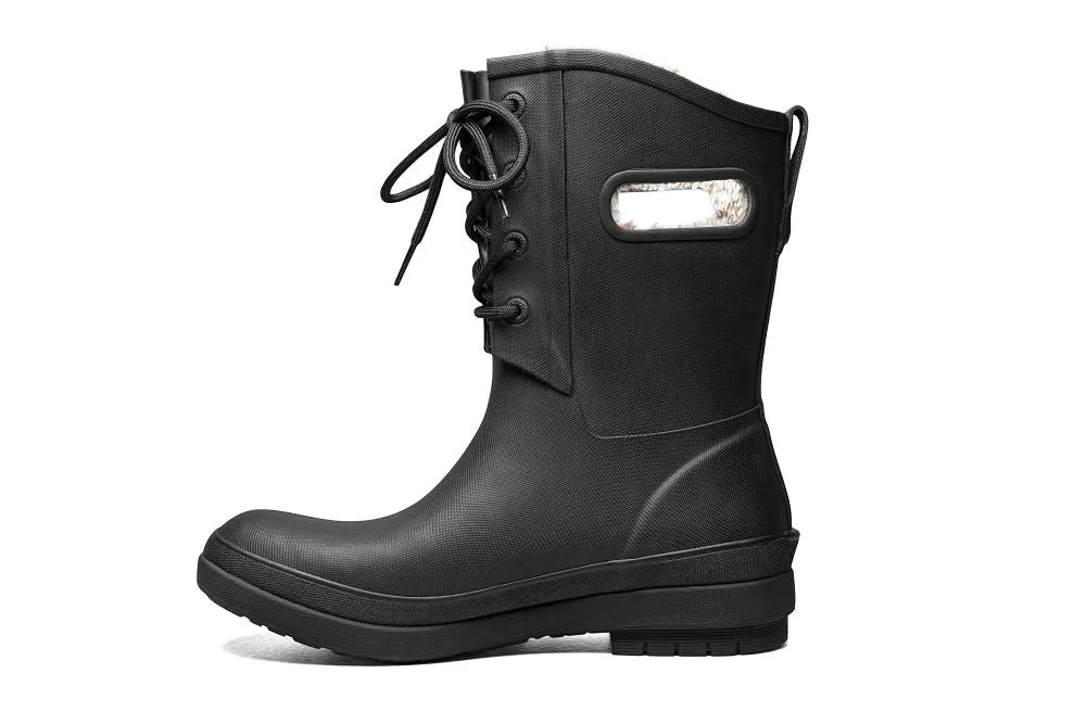 'Bogs' Women's Amanda II Lace Up WP Rain Boot - Black